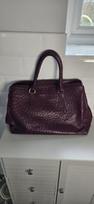 L. Credi Leather Bag Berry Maroon Grandma Holdall Study College Book Bag