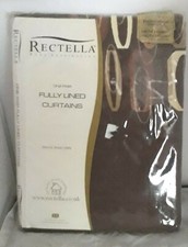 RECTELLA PAIR FULLY LINED CURTAINS  44” WIDE x 54” DROP PENCIL ZANZIBAR MOCHA 