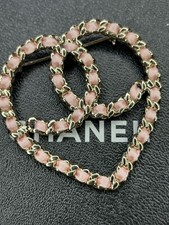 CHANEL CC Logo Pink Cord Heart