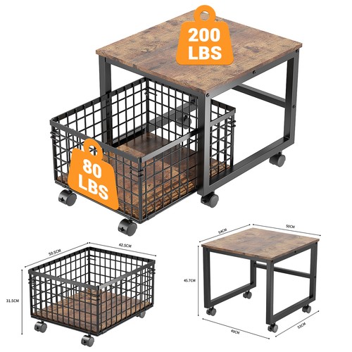 Mini fridge stand - with, basket