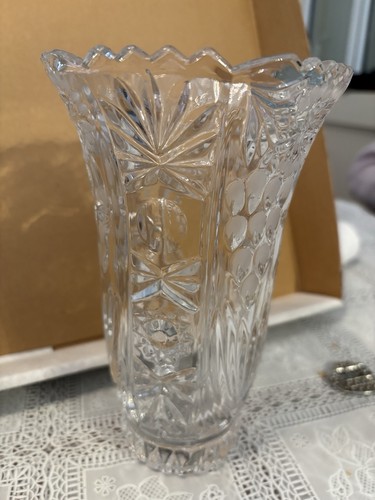 Crystal vase 21cm heavy cut - vase,