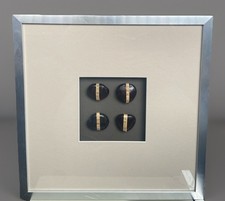 Large Chinese Shadowbox Frame With 4 x Black Stones? Amd Paper Messages? Art 