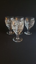 Vintage Heavy Cut Lead Crystal Wine Glasses  Unmarked Waterford Lismore Style