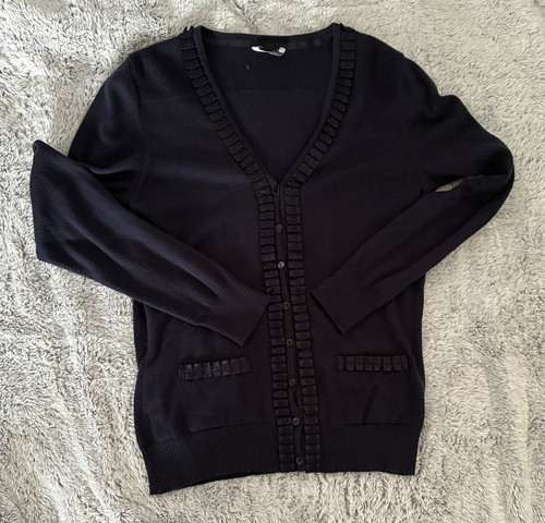 Per una navy neck - per, knit