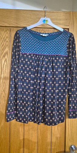 Boden blue floral round - round, neck