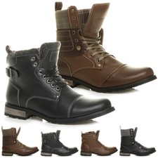 MENS LACE UP PADDED FUR TRIM