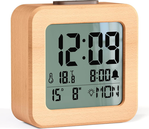 Alarm clock wooden - clock,,