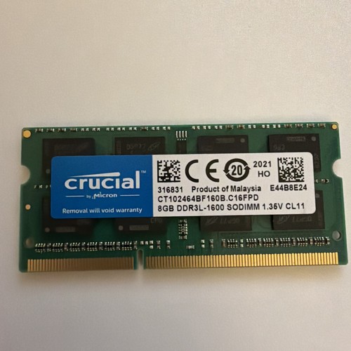 Crucial 8gb ddr3l - ddr3l-1600, sodimm