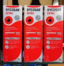 Hycosan Extra 3x pack Preservative Free DRY Eye Drops RECOMMENDED BY OPTICIANS
