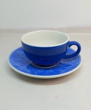 9.5cm Churchill Royal Blue Large Vitrified Cup And Saucer Vintage