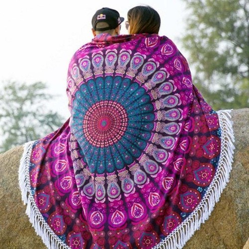 Indian mandala tapestry throw - mandala,