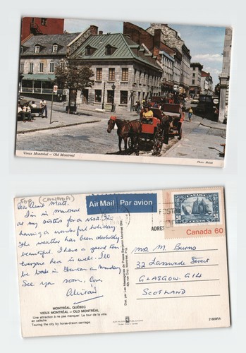 Vintage postcard old montreal - old,