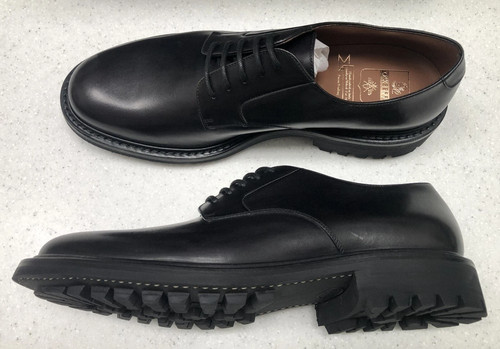 Keeffe black leather derby - black,