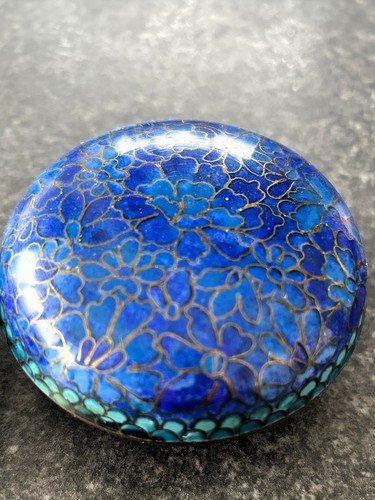 Cloisonne round trinket box - round,