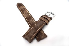 20mm Brown Leather Watch Strap - Italian Full-Grain Elegance