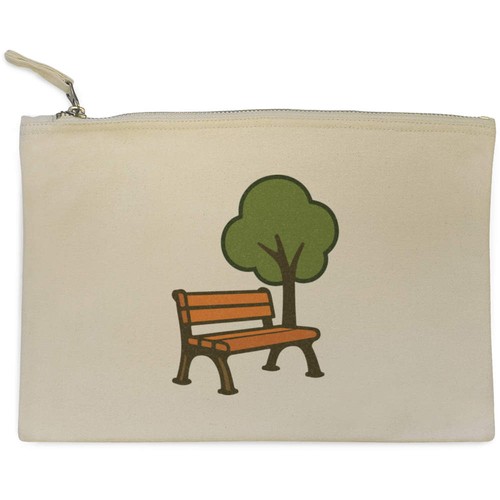 Peaceful park bench and - 'peaceful,