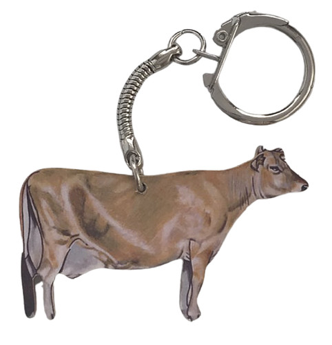 Jersey cow keyring - jersey,