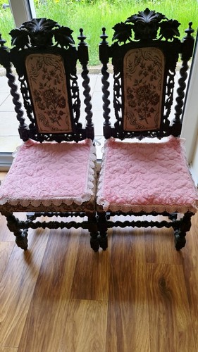 Pair antique barley twist - pair,
