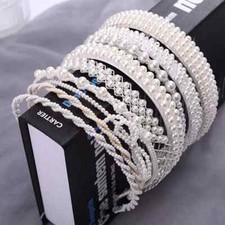 Pearls Alice Bands Shiny bright Pearls Beads Hair Head Band Women Girls UK