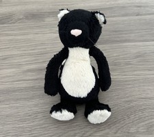 Jellycat Bashful Kitten Black White Cat Tiny 7” Retired