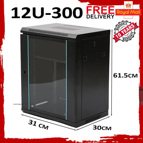 12u 300mm black network - 300mm,