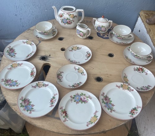 1930 hand painted floral - hand,