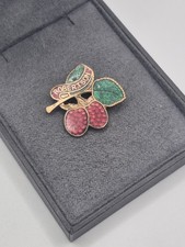 1950s Raspberry Fruit Jam Enamel Badge Maker Fattorini SMALL MARK - NO BOX
