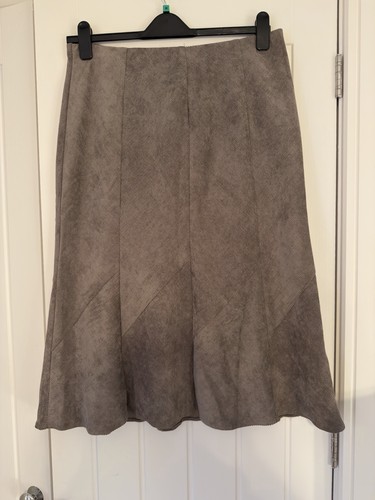 Taupe corduroy midi skirt - corduroy,
