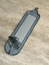 Vintage/Antique French Galvanized Metal/Mirrored Candle Sconces