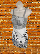 SONIA PENA SIZE UK 10 SILVER WHITE FLORAL DIAMONTE DRESS & SHRUG MOTHER OF BRIDE