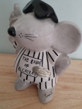 Bank Of Alcatraz Convict Mouse Rat Ceramic Money Box Hand Painted Collector Ed