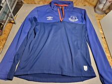 Umbro Everton Training Track Suit Top Boys Medium Blue Pullover Top Long Sleeve 