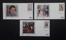 Bermuda 1981 Royal Wedding First Day Cover set of 3 Benham small silk