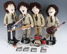 BEATLES rare US set of 4 large dolls with instruments by Applause Inc, 56cm high