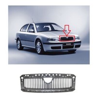 NEW FRONT BUMPER UPPER INNER BLACK GRILL SKODA OCTAVIA (1U) 2001 - 2010