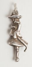 Vintage Silver Charm Pendant - Figure with Tricorn Hat & Hobby Horse (NC14)