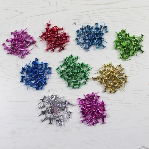 Metallic push pins - metallic, single