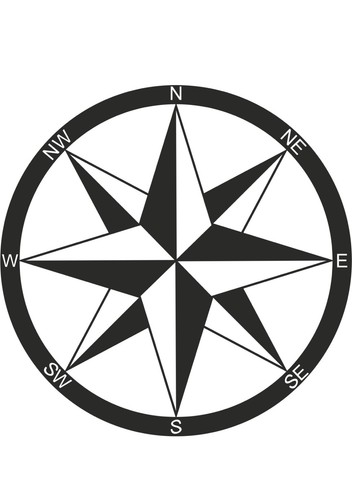 Compass vinyl decal - x,