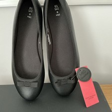 Marks & Spencer ladies Black Leather Ballet Style Shoes Size 6.5 Standard BNWT
