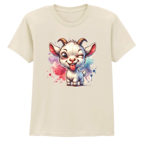 Cute winking goat kids shirt - kids, t-shirt