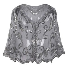 1920s Sequin Shawl Wrap Gatsby