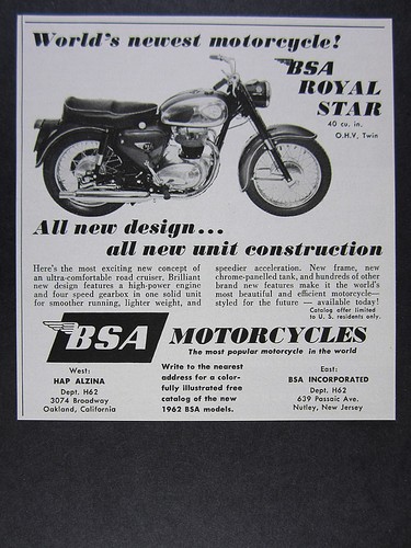 1962 bsa royal star motorcycle - 1962,