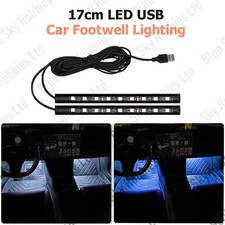 2x 17cm USB Car Interior Footwell Mood Lighting 18 LED Strip Light Desk PC -UK!