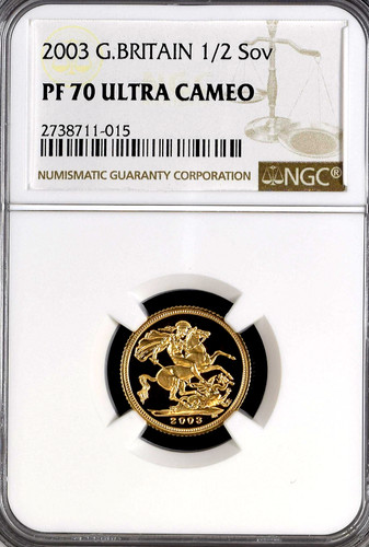 2003 gold sovereign half proof - sovereign,