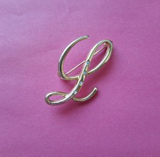 Brooch Initial Letter Pin For