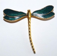 Dragonfly Brooch Dark Green