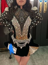 Black Gold And Brown Kelly Hendry Designs Irish Dancing Dress/ PRICE NEGOTIABLE!