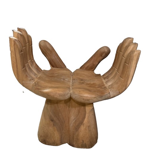 Vintage double hands teak - teak, wood