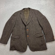 Harris Tweed Jacket Adult 46R Brown Country Hunting Outdoor Weave Blazer Mens*