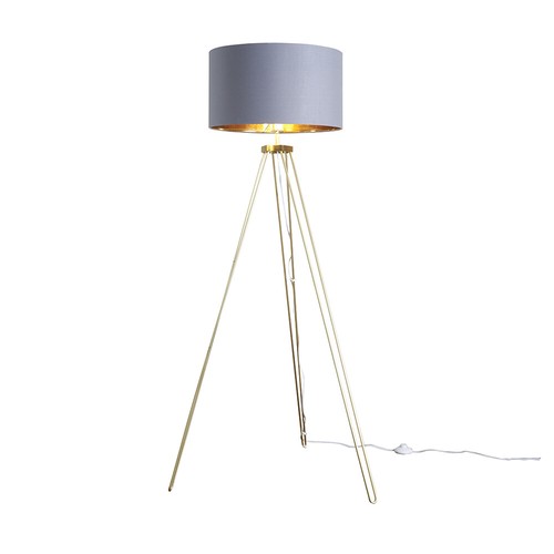 Gold floor lamp tripod - gold,